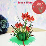 Popxstar 3D Pop UP Happy Birthday Greeting Cards Invitation Card Happy Mother's Father's Day Love Mom Dad Rose Flower Thank You Gift Card