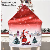 Popxstar New Year Christmas Grid Chair Cover Noel Santa Christmas Decorations for Home Navidad Xmas Ornament Dinner Table Decor