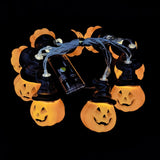 Popxstar 150cm 10LED Halloween LED String Lights Portable Pumpkin Ghost Skeletons Lights for Home Bar Halloween Party Decor Supplies