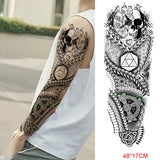 Popxstar Teenagers over Knee Tattoo Men Small Men's Tattoos Waterproof Temporary Tattoo Sticker Anubis Ancient Egypt Dog Roma Clock Eye Full Arm Fake Tatto Flash Tatoo Sleeve for Men Women