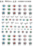Popxstar Nail Art Stickers Water Decals Eyes Stripe Nail Art Decorations for Manicure Accessories Press on Nails Foil Stickers and Decals