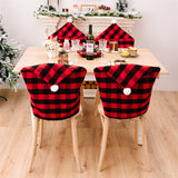 Popxstar New Year Christmas Grid Chair Cover Noel Santa Christmas Decorations for Home Navidad Xmas Ornament Dinner Table Decor