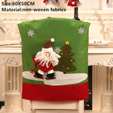 Popxstar Christmas Santa Claus Chair Cover Merry Christmas Decorations for Home Navidad Xmas Decor Gifts Happy New Year