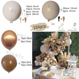 Popxstar Doubled Apricot Boho Wedding Decor Balloon Garland Arch Kit Kids Birthday Party White Metal Latex Baby Shower Ballons Decoration