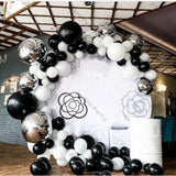 Popxstar Matte Black Pure White Balloons Garland Arch Kit Birthday Party Wedding Decoration Supplies Anniversary Background Wall Decor