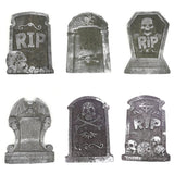Popxstar 4pcs Horror Skull Foam Fake Tombstone Halloween Outdoor Ornaments Happy Halloween Party Decoration Props Haunted House Decors