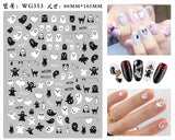 Popxstar Nail Art Stickers Accessories Halloween Nails Art Manicure Back Glue Decal Decorations Stickers for Nails Tips Beauty Sticker