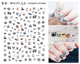 Popxstar Nail Art Stickers Accessories Halloween Nails Art Manicure Back Glue Decal Decorations Stickers for Nails Tips Beauty Sticker