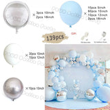 Popxstar Macaron Blue Balloon Garland Arch Kit Birthday Wedding Party White Grey Latex Gender Reveal Baby Shower Decoration Balloons