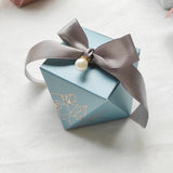 Popxstar Gift Box Pink/Bule/Marble Diamond Shape Baby Shower Birthday Party Packaging Candy Boxes Wedding Favors Decoration for Guests