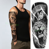 Popxstar Teenagers over Knee Tattoo Men Small Men's Tattoos Waterproof Temporary Tattoo Sticker Anubis Ancient Egypt Dog Roma Clock Eye Full Arm Fake Tatto Flash Tatoo Sleeve for Men Women