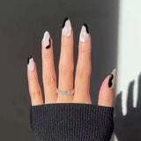 Popxstar 24pcs/Box False Nails Almond Coffee Color Design Artificial Ballerina Fake Nails With Glue Full Cover Nail Tips Press On Nails