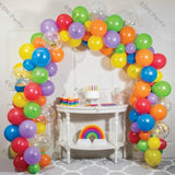 Popxstar 7Ft-23Ft Matte Red Yellow Green Rainbow Color Balloons Garland Arch Kit Kid Birthday Party Baby Shower Decoration Purple Ballon