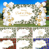 Popxstar NeoBack Customizable Green Leaf Rose Floral Wedding Photography Backgrounds Anniversary Birthday Photocall Photo Backdrop Banner