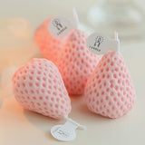 Popxstar Valentine's Day 1PC/4PCS Strawberry Decorative Aromatic Candles Soy Wax Scented Candle for Birthday Wedding Candle