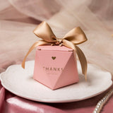 Popxstar New Creative Pink Candy Boxes Wedding Favors and Gifts Box Party Supplies Baby Shower Paper Chocolate Boxes Package"thank you"