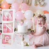Popxstar Baby 1st Birthday Decorations First Birthday Balloon Boxes with ONE Letter for baby shower Boy Girl 1 Year Old Birthday Backdrop