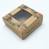 50 Pcs PVC Window Christmas Candy Brown Gift Packaging  Box For Wedding\Candy\Crafts\Cake\Handmade Soap Packing Gift Boxes