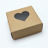 50 Pcs PVC Window Christmas Candy Brown Gift Packaging  Box For Wedding\Candy\Crafts\Cake\Handmade Soap Packing Gift Boxes