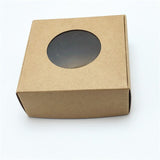 50 Pcs PVC Window Christmas Candy Brown Gift Packaging  Box For Wedding\Candy\Crafts\Cake\Handmade Soap Packing Gift Boxes