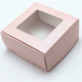 50 Pcs PVC Window Christmas Candy Brown Gift Packaging  Box For Wedding\Candy\Crafts\Cake\Handmade Soap Packing Gift Boxes