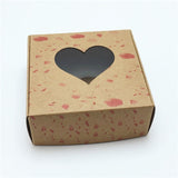 50 Pcs PVC Window Christmas Candy Brown Gift Packaging  Box For Wedding\Candy\Crafts\Cake\Handmade Soap Packing Gift Boxes