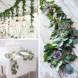 Popxstar 5 Packs of Artificial Eucalyptus Wreath Greening Eucalyptus Vines for Wedding Banquet Garden Decoration