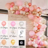 Popxstar 110pcs Pink Balloon Arch Garland Kit White Gold Confetti Latex Balloons Valentines Day Wedding Birthday Party Decoration