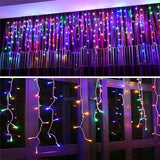 Popxstar 5M Christmas Lights Outdoor Waterproof Curtain Icicle Garland String Lights Droop 0.4-0.6m Decoration for Eaves Garden Lights
