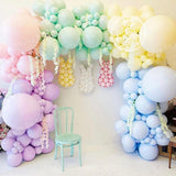 Popxstar 126/182pcs Multicolor Macaron Pastel Balloon Garland Rainbow Latex Balloons Air Globos Birthday Party Wedding Baby Shower Decor