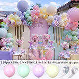 Popxstar 126/182pcs Multicolor Macaron Pastel Balloon Garland Rainbow Latex Balloons Air Globos Birthday Party Wedding Baby Shower Decor