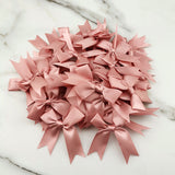Popxstar (50 Pcs/pack) 85*85mm Fresh Pink Ribbon Bows Small Size Satin Ribbon Bow Flower Craft Decoration Handwork DIY Party Decoration