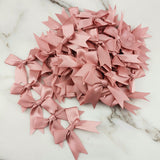 Popxstar (50 Pcs/pack) 85*85mm Fresh Pink Ribbon Bows Small Size Satin Ribbon Bow Flower Craft Decoration Handwork DIY Party Decoration