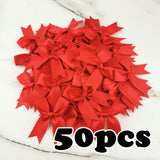 Popxstar (50 Pcs/pack) 85*85mm Fresh Pink Ribbon Bows Small Size Satin Ribbon Bow Flower Craft Decoration Handwork DIY Party Decoration