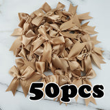 Popxstar (50 Pcs/pack) 85*85mm Fresh Pink Ribbon Bows Small Size Satin Ribbon Bow Flower Craft Decoration Handwork DIY Party Decoration