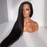 Popxstar Kinky Straight Fiber Hair Lace front Wigs for Black women Pre Plucked Synthetic Glueless Lace Frontal Wig