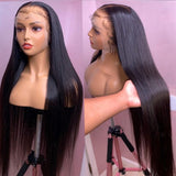 Popxstar Kinky Straight Fiber Hair Lace front Wigs for Black women Pre Plucked Synthetic Glueless Lace Frontal Wig