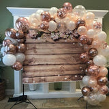Popxstar 117Pcs Rose Gold Confetti Balloons Garland Kit Chain Chrome Metal Globos Helium Wedding Decorations New Year Decors Navidad