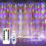 Popxstar Christmas lights Decorations For Home Outdoor Holiday Lighting Wedding Led String Lights USB Xmas Garland Fairy Lights Curtain