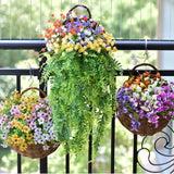 Popxstar Flower Planter Wall Hanging Wicker Rattam Basket Garden Vine Pot Plants Holder
