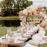 Popxstar 116pcs Cream Peach Balloons Garland Kit Wedding Decoration Chrome Rose Gold White Balloon Arch Birthday Party Baby Shower Decor