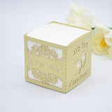 Popxstar Bar Mitzvah Laser Cut Square Gold Candy Box with Custom Tefillin White Overlay