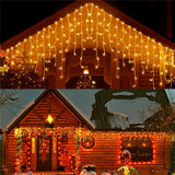 Popxstar LED Fairy Curtain String Light Waterfall Lights with 8 Modes Controller for Indoor Outdoor Patio Wedding Christmas Party Holiday