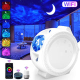 Smart Starry Sky Projector Galaxy Projector 3in1 Night Light Ocean Voice Music Control LED Lamp For Kid Gift Smart Life