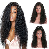Popxstar Curly 180% Density Black Color Deep Wave Lace Front Wig For Black Women With Baby hair Synthetic Heat Temperature Glueless