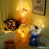 Popxstar 1set LED Luminous Rose Balloon with roses Transparent Bobo Ballon Valentines Bouquet Gift Bag Wedding Birthday Party Decorations