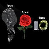 Popxstar 1set LED Luminous Rose Balloon with roses Transparent Bobo Ballon Valentines Bouquet Gift Bag Wedding Birthday Party Decorations