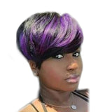 Popxstar Synthetic Hair Women Short Curly African American Wig Machine Made