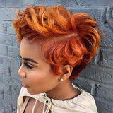 Popxstar Synthetic Hair Women Short Curly African American Wig Machine Made
