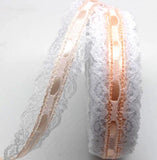 New 30mm white lace ribbon 5y/10/20 yards DIY handmade material headdress hair bow Christmas wedding decoration satin